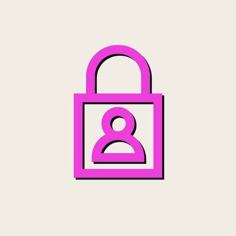 padlock with social media person icon