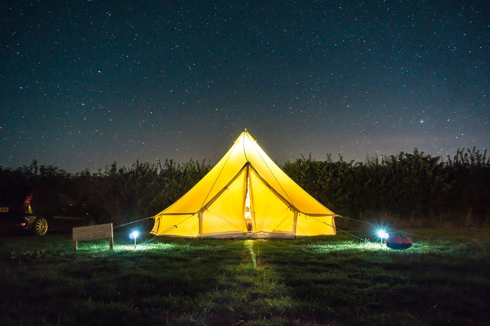 Tent, Sky, Camping, Night, Light, Star, Tree, Space, Landscape, World, 