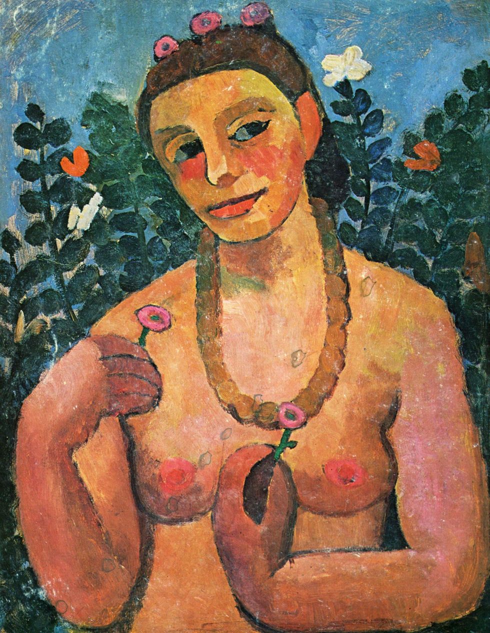 De Duitse kunstenares Paula ModersohnBecker was de eerste vrouw die een naakt zelfportret van zichzelf schilderde