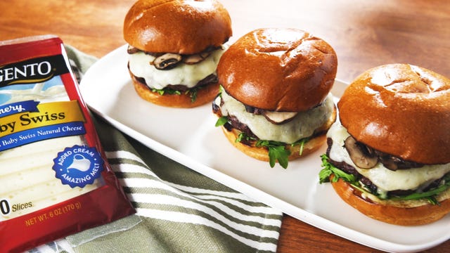 grilled mushroom swiss burger