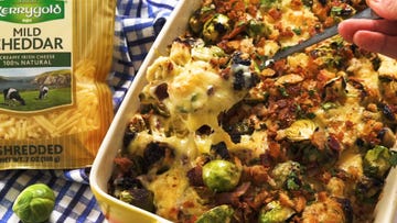 cheesy bacon brussels sprout gratin for kerrygold