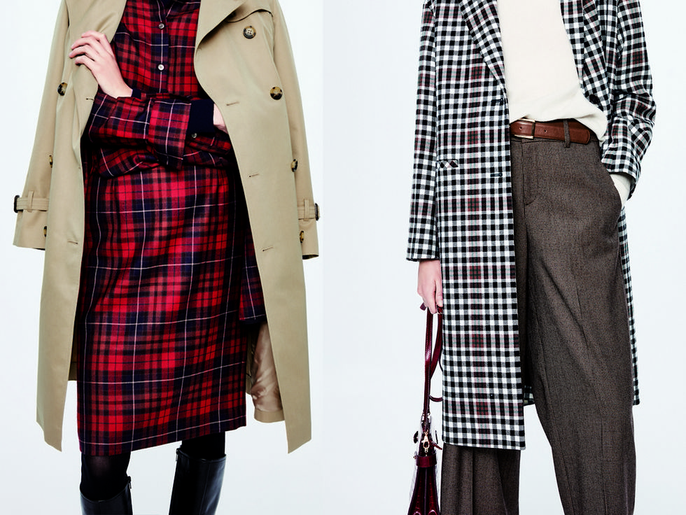 Clothing, Tartan, Plaid, Pattern, Coat, Overcoat, Outerwear, Trench coat, Duster, Textile, 