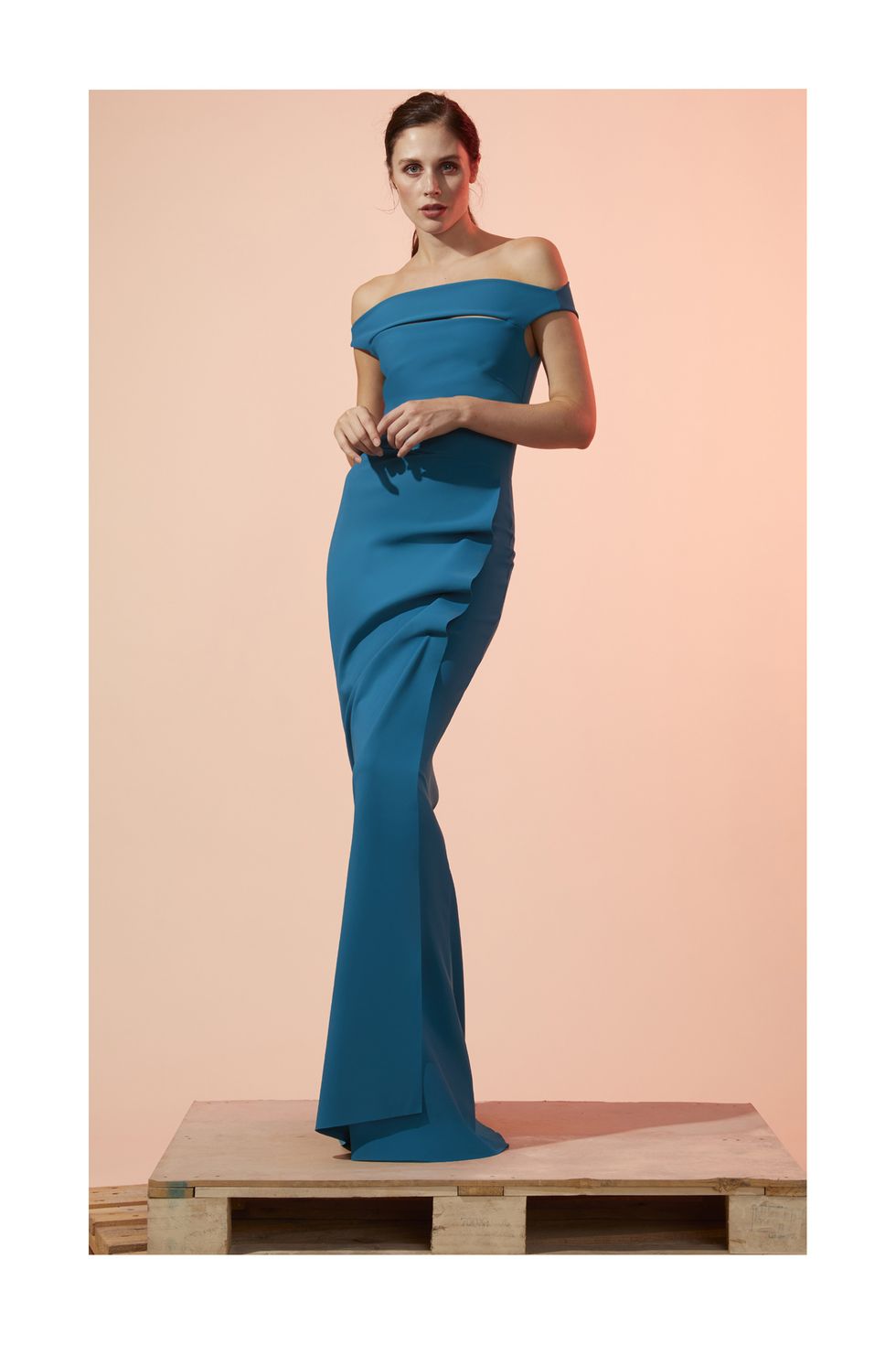 Clothing, Dress, Shoulder, Turquoise, Fashion model, Blue, Gown, Aqua, Teal, Joint, 
