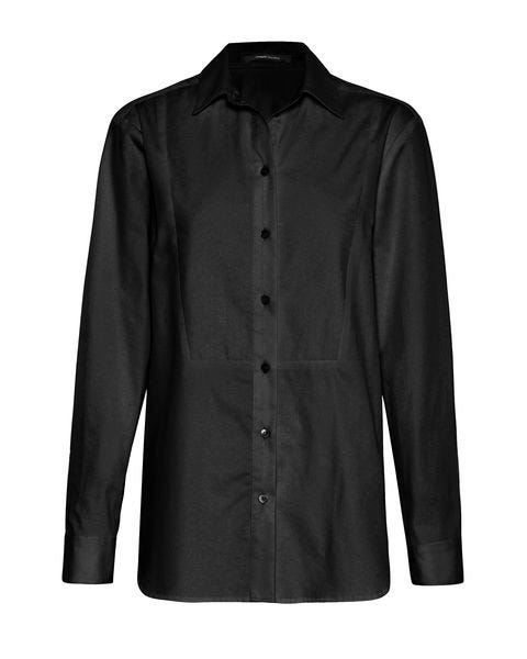Clothing, Sleeve, Black, Collar, Outerwear, Shirt, Button, Blouse, Top, Pocket, 