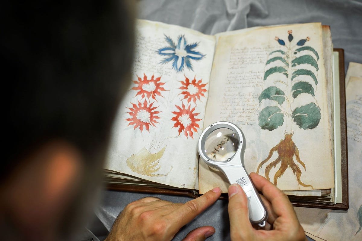 Het Voynichmanuscript een klein onopvallend boek dat wordt bewaard in een kluis van de Yale University is een van de meest mysterieuze boeken ter wereld Het waardevolle document bevat een sierlijk handschrift en bijzondere tekeningen Vermoed wordt dat het zes eeuwen geleden werd geschreven in een onbekende taal of code die nooit werd ontcijferd