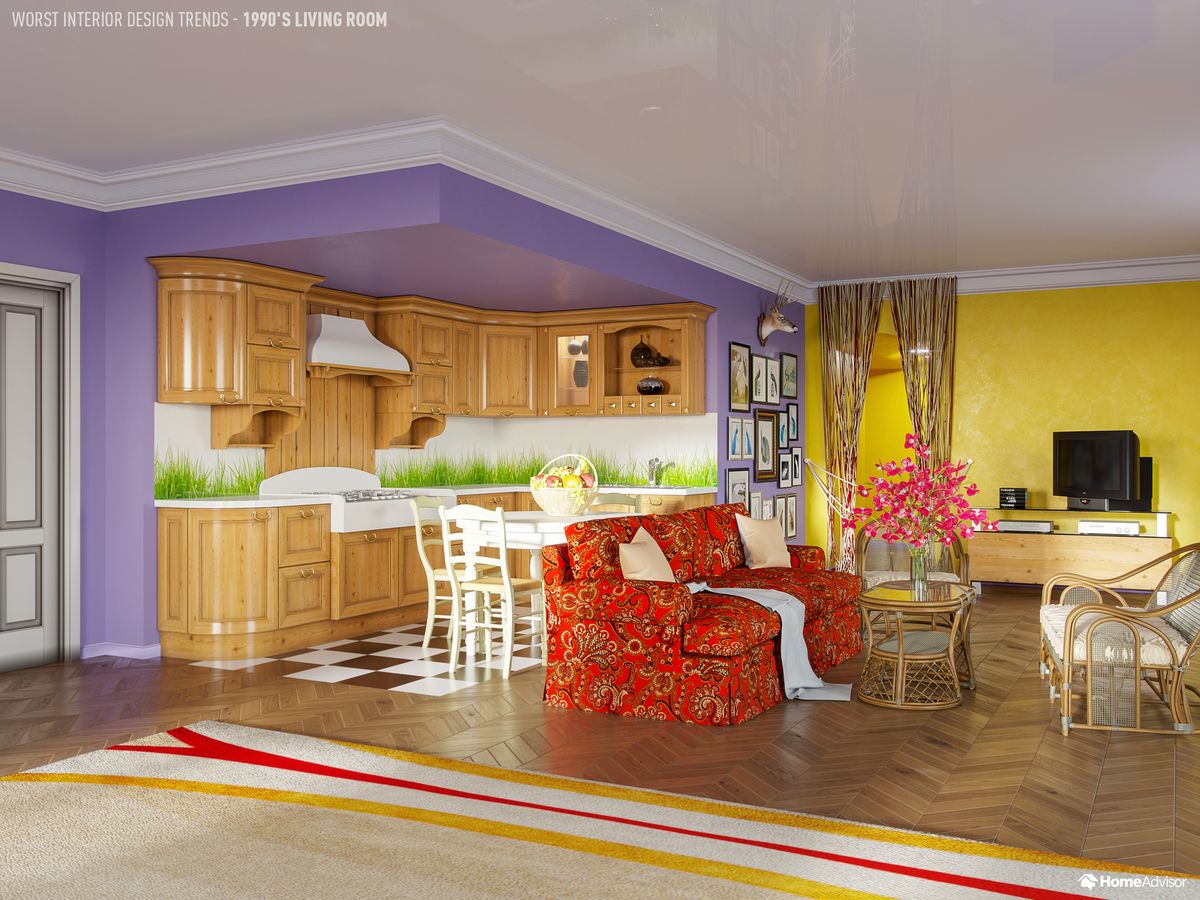 Room, Property, Furniture, Interior design, Living room, Yellow, Floor, Building, Ceiling, Home, 