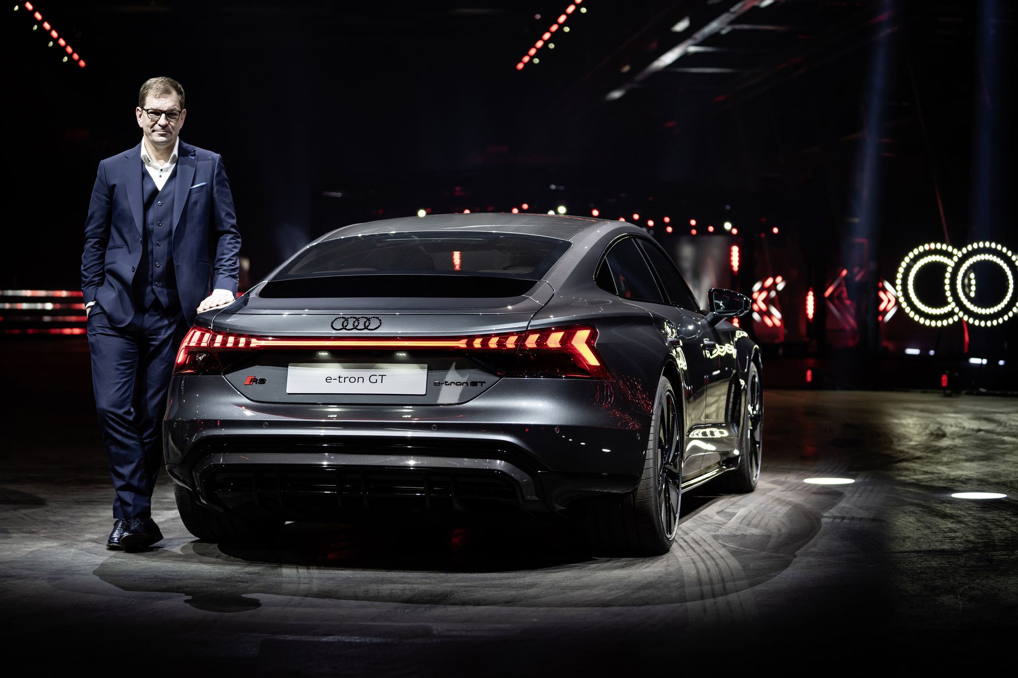 markus duesmann, chairman of the board of management and board of management member for technical development and product lines at audi agaudi rs e tron gtcolour daytona grey