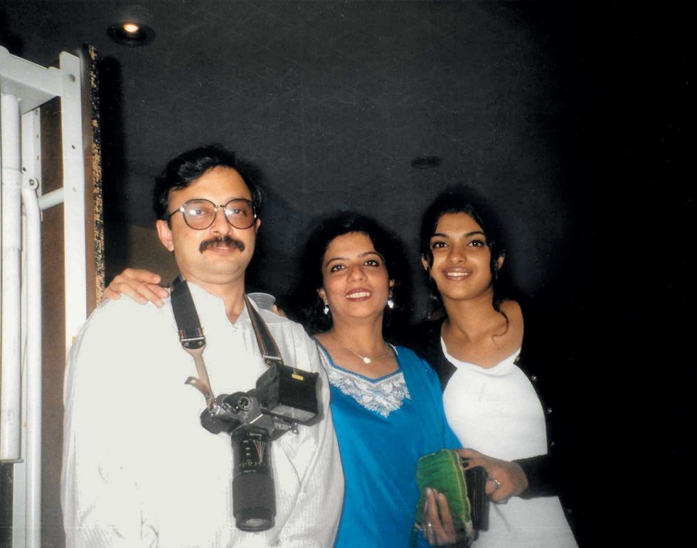 vimal mamu my maternal uncle, my mother, and me in 1998, when she traveled to newton, massachusetts, to bring me home