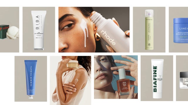 a collection of skincare products arranged aesthetically