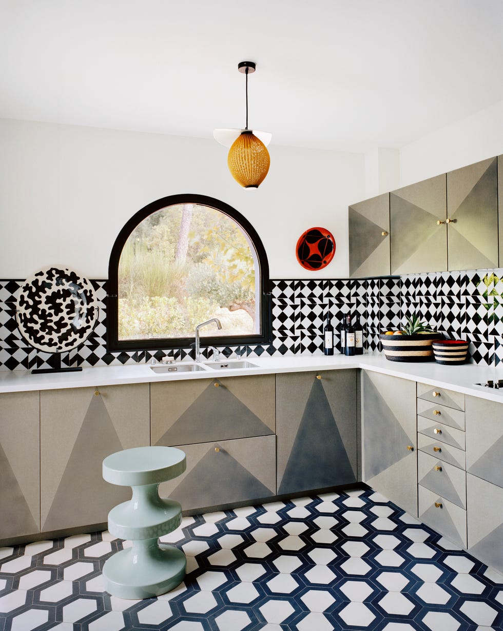 kitchen designed by india mahdavi featuring bisazza tiles
