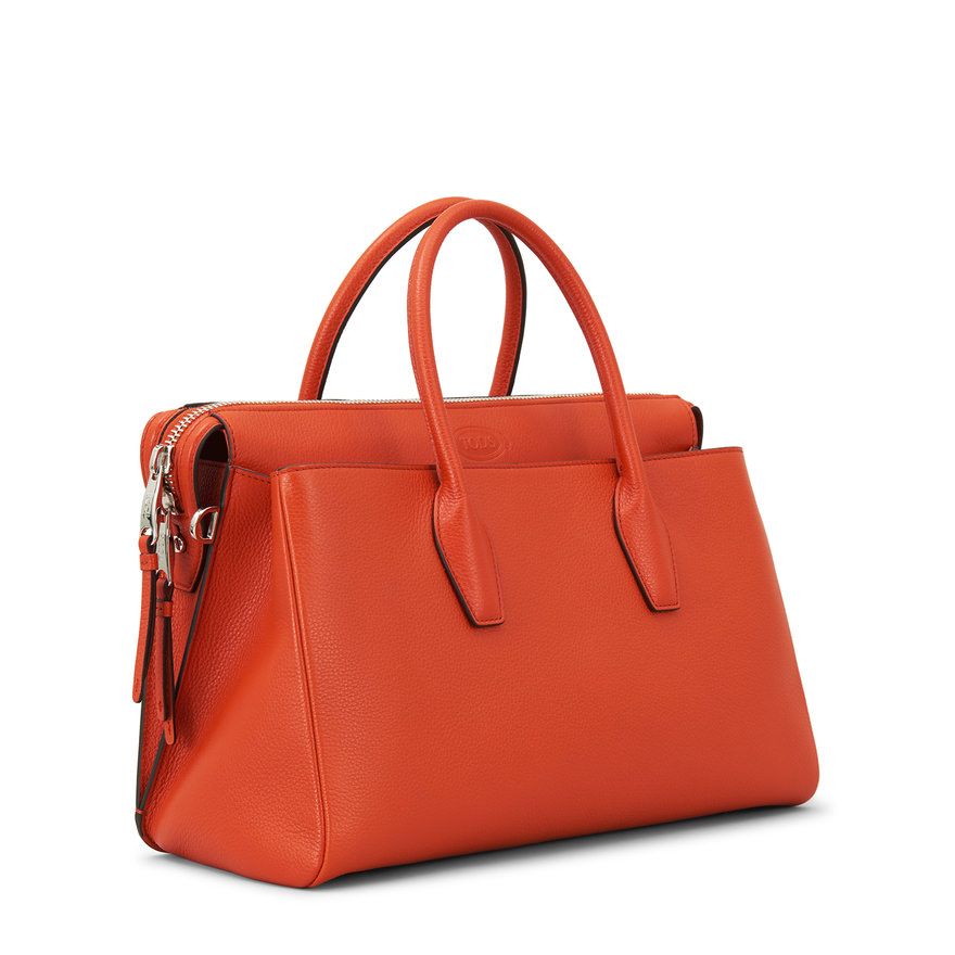 Handbag, Bag, Orange, Fashion accessory, Leather, Tote bag, Shoulder bag, Luggage and bags, Material property, Peach, 