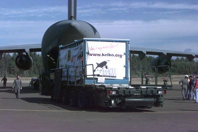 a large truck with a sign on it