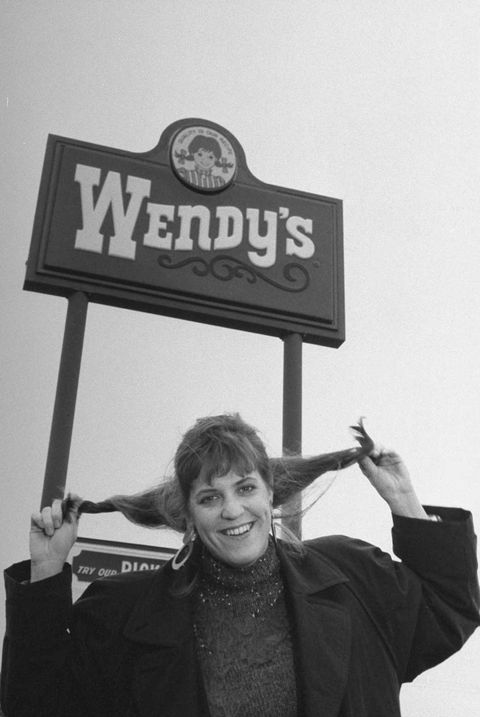 you may recognize wendy morse because she is the wendy, even depicted in the chain’s logo daughter of founder dave thomas, she’s seen posing in front of the sign in xxxx