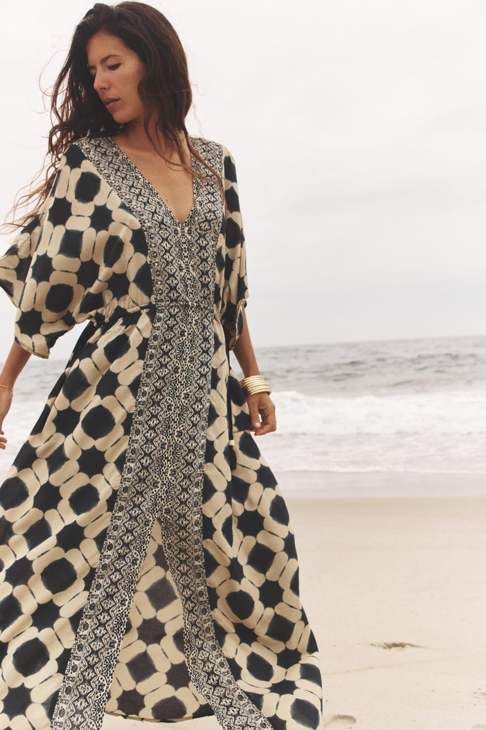 Black White Caffan Dress Zara