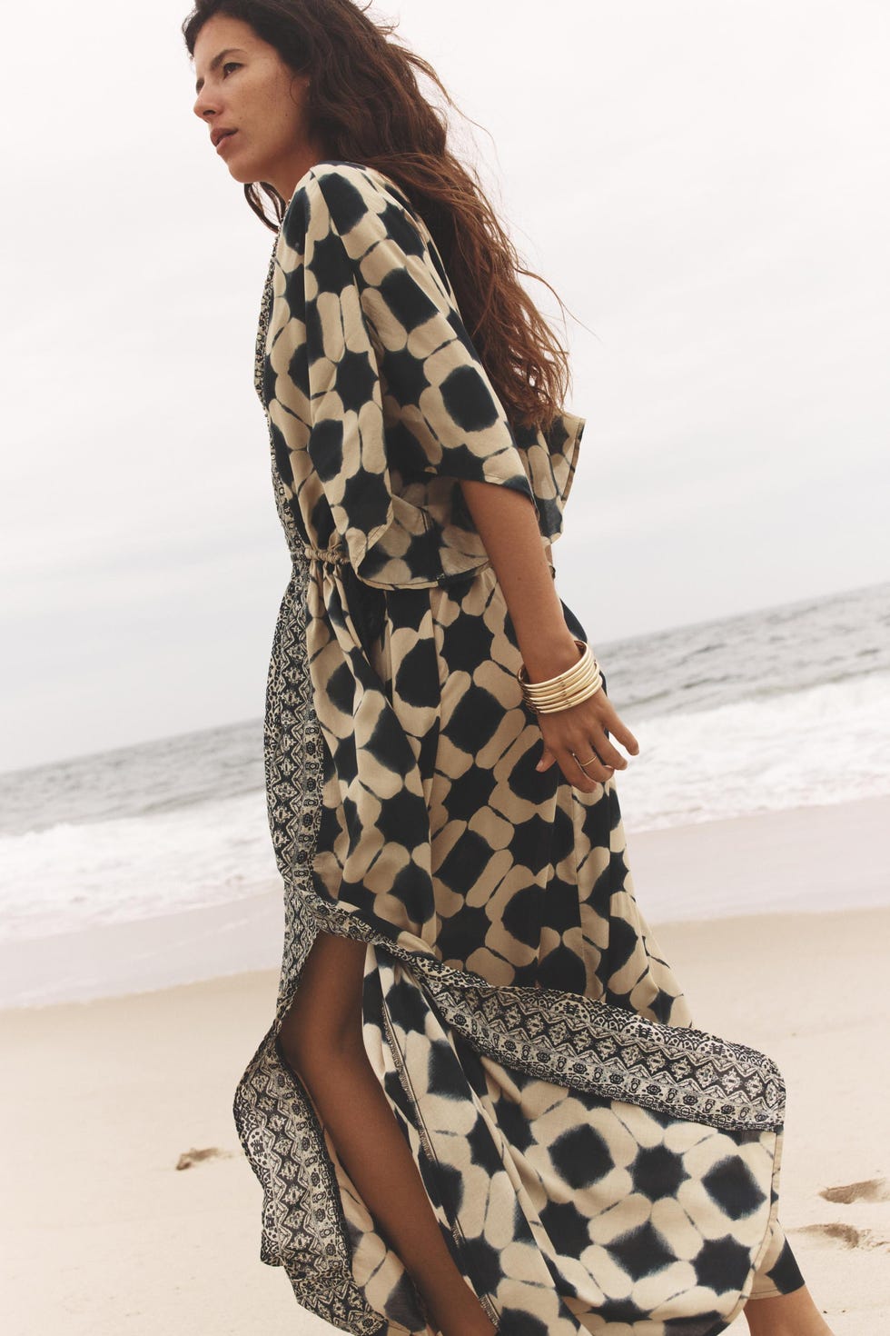 Black White Caffan Dress Zara