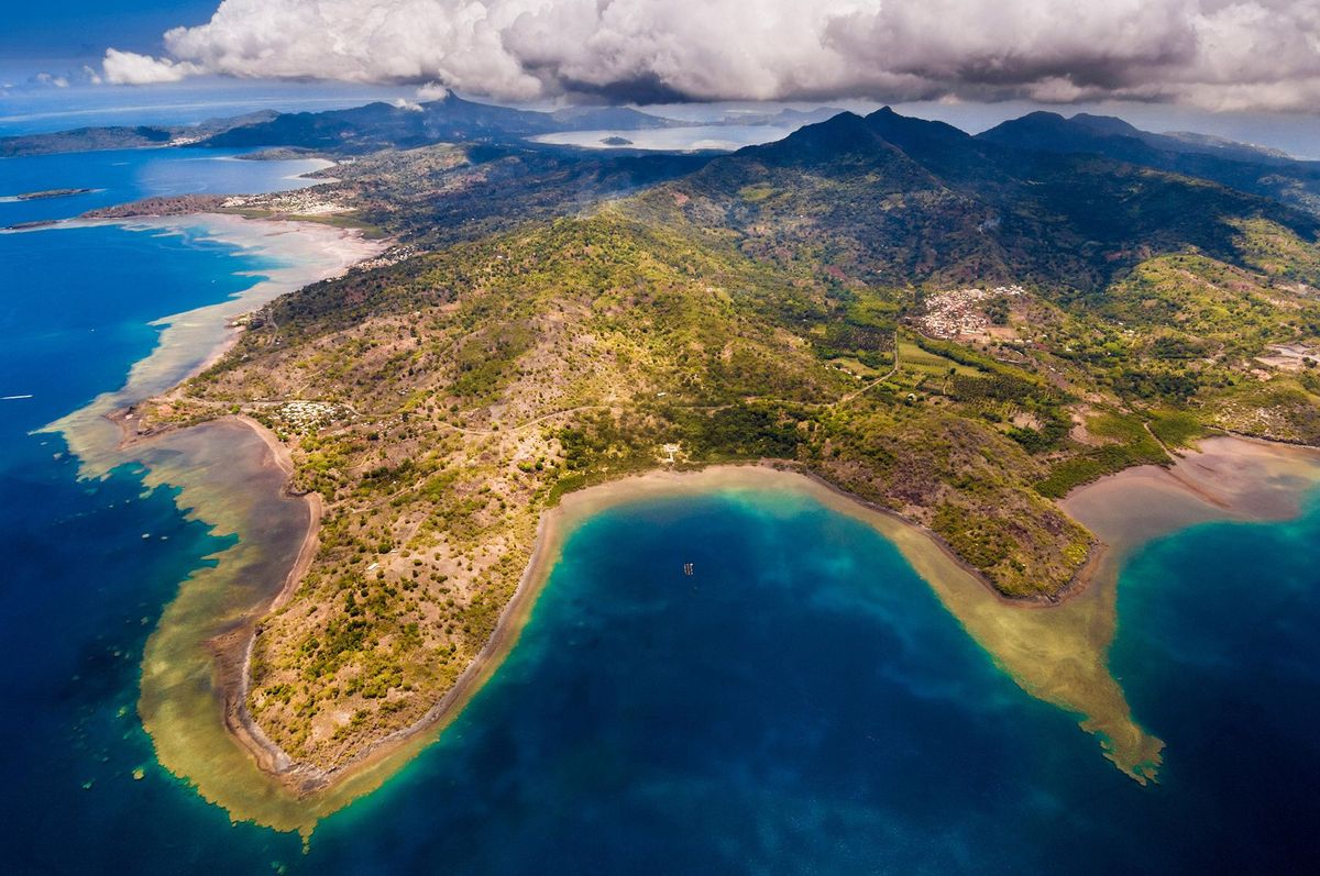 Luchtopname van het Zuidereiland van Mayotte
