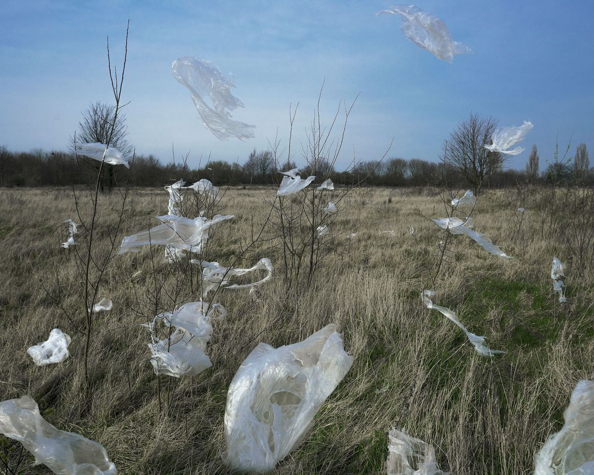 Stukken plasticafval worden over de hele Aarde door de wind meegevoerd en verbrokkelen uiteindelijk tot onzichtbaar kleine deeltjes