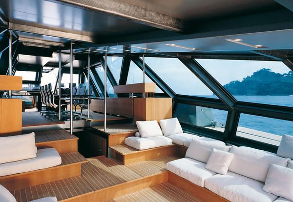 Luxury yacht, Yacht, Boat, Vehicle, Room, Deck, Interior design, Ship, Naval architecture, Architecture, 