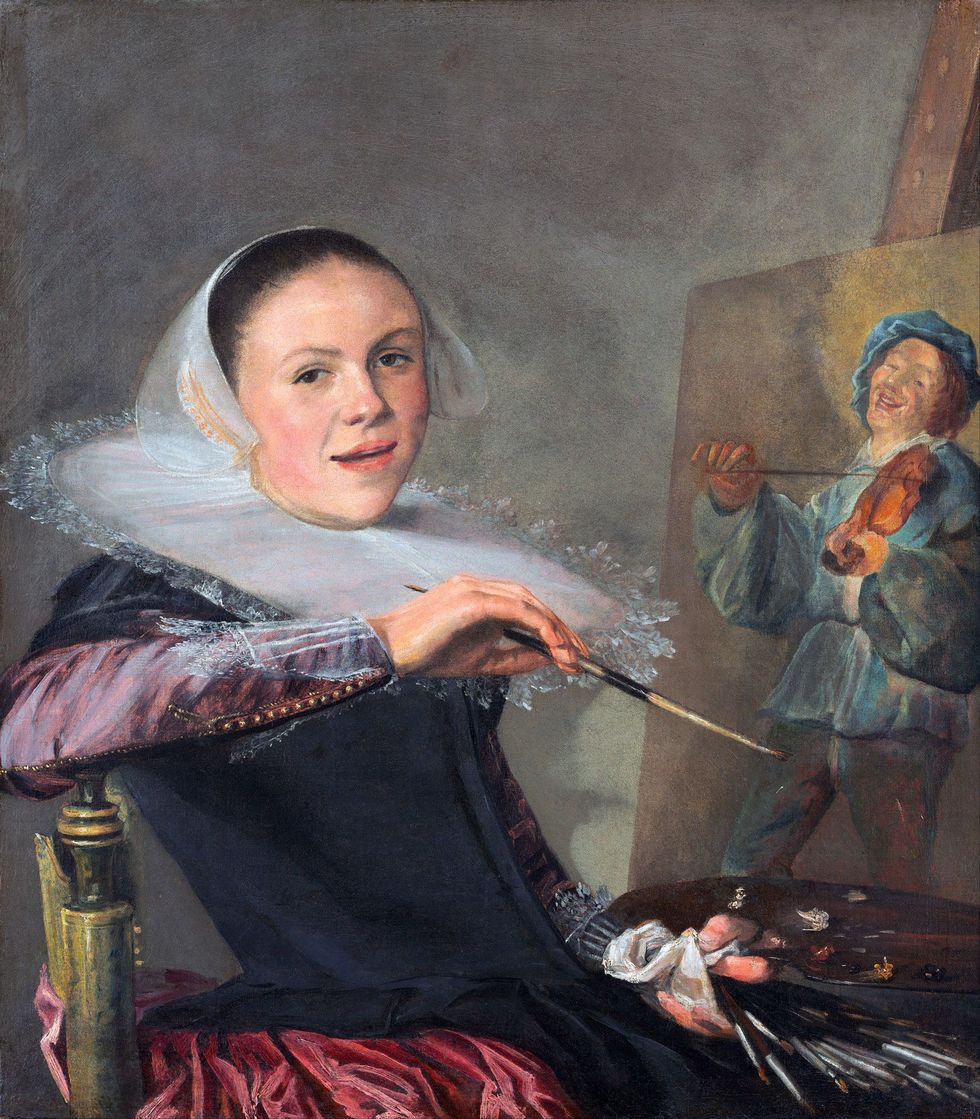 Judith Leyster is een van de eerste schilderessen die een zelfportret maakte terwijl ze aan het schilderen was