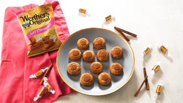 snickerdoodle caramel thumbprint cookies   werther's original