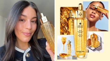 promotional display of guerlains abeille royale youth watery oil serum