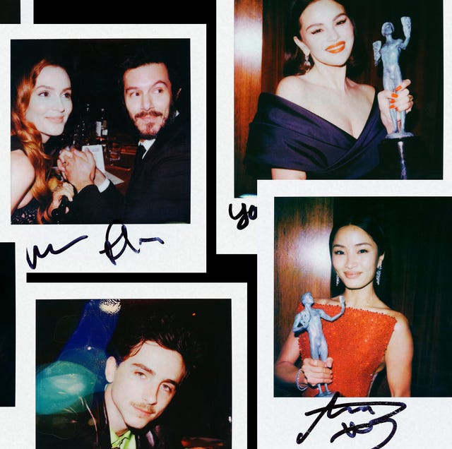collage of polaroid images capturing celebrities at the 2025 sag awards collage of polaroid images capturing celebrities at the 2025 sag awards