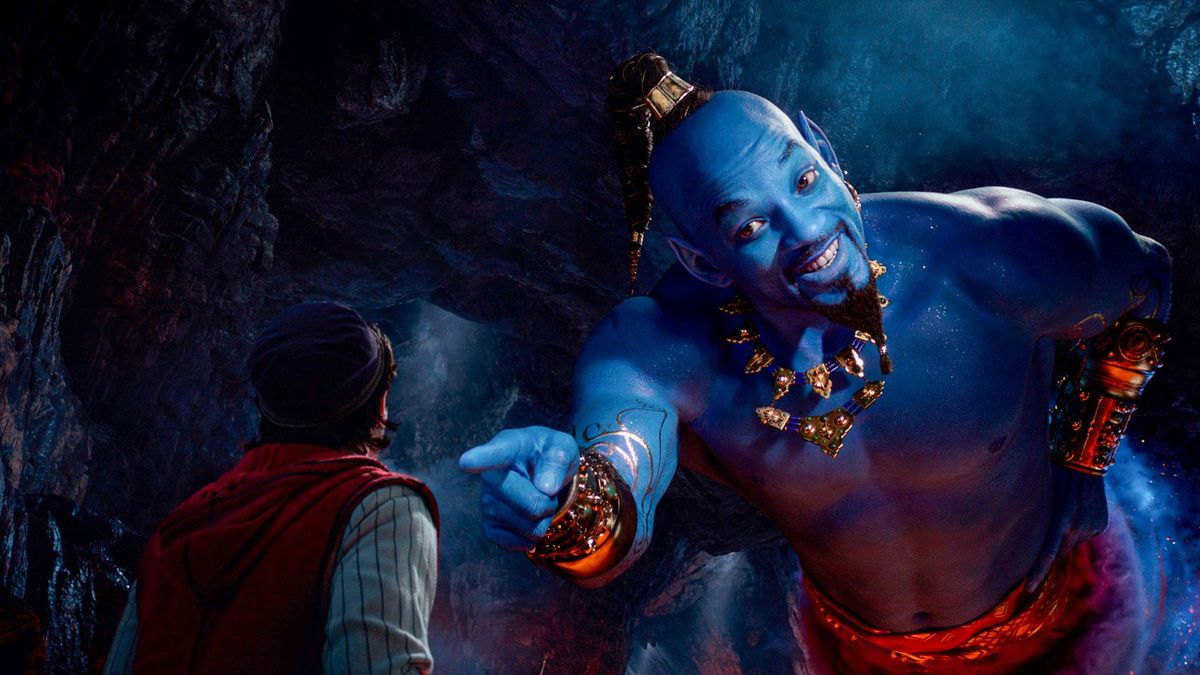 Will Smith is een van de sterren in de remake van de tekenfilm Aladdin In de nieuwe film speelt hij een djinn met een enorme kosmische kracht maar met een hl krap onderkomen