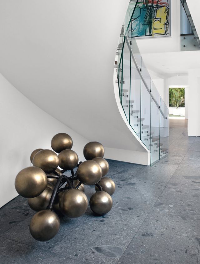 Stairs, Sphere, Property, Floor, Architecture, Wall, Room, Interior design, Metal, House, 