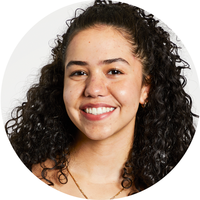 a person with curly hair