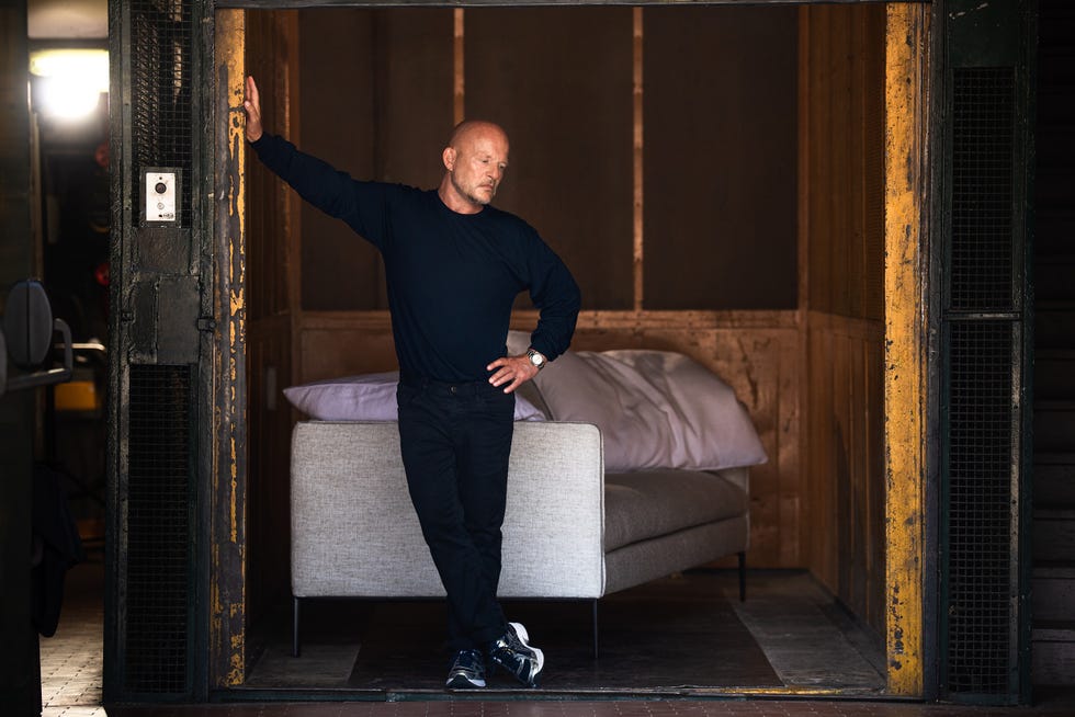 a man sitting on a couch