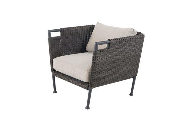 Furniture, Chair, Product, Club chair, Beige, Outdoor furniture, Wicker, Armrest, Loveseat, Comfort, 