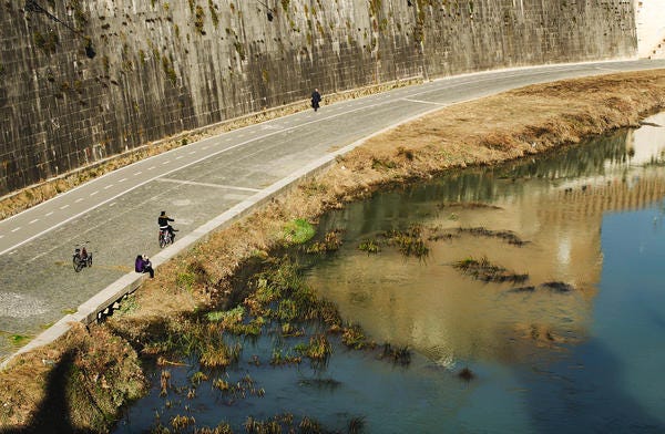 Water, Water resources, Reflection, Waterway, Bank, Tree, River, Reservoir, Watercourse, Road, 