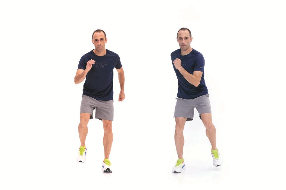 demonstration of two running poses