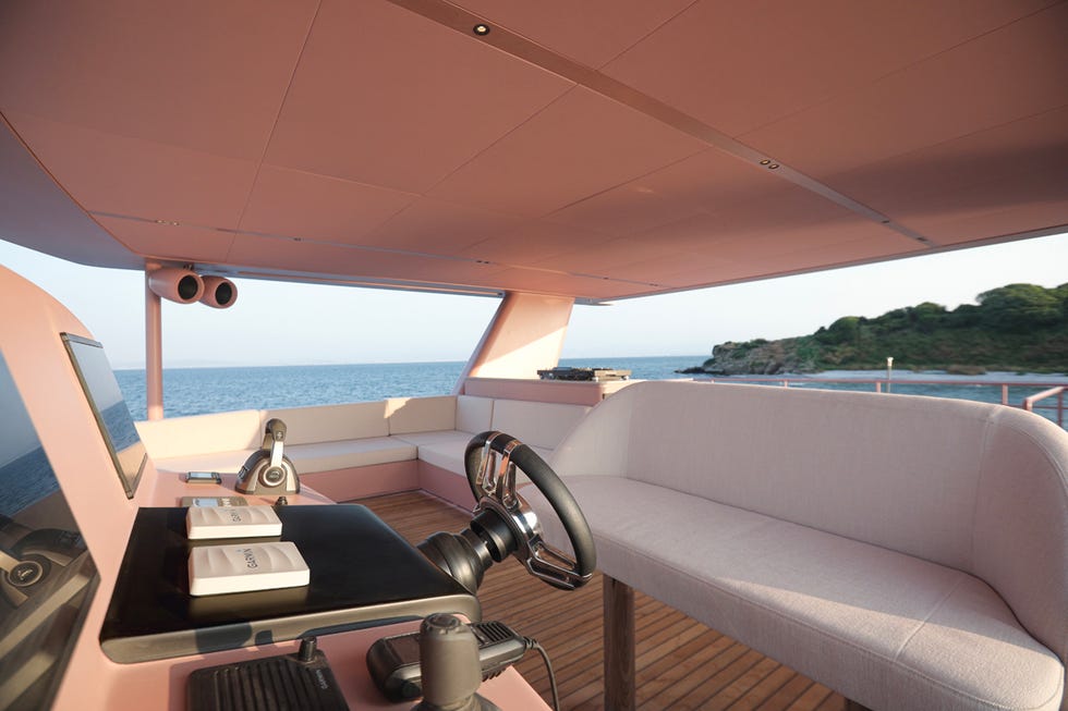 pink catamaran st tropez