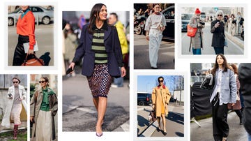 collection of fashion outfits worn by various individuals on the street