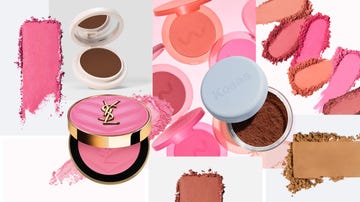 collection of various blushes and bronzers in different packaging