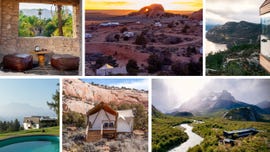various accommodation options and scenic landscapes showcasing unique lodgings