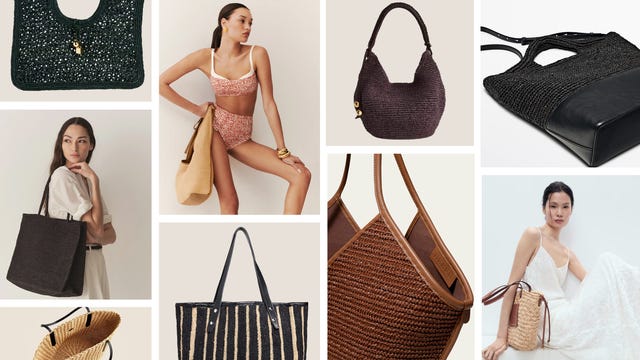 Cute Simplicity Solid Contrast Weave Bags