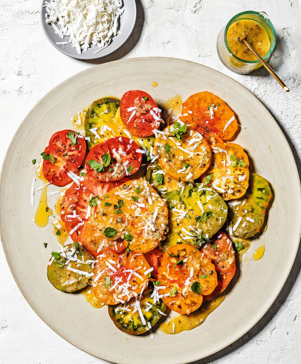 heirloom tomato, oregano, and ricotta salata