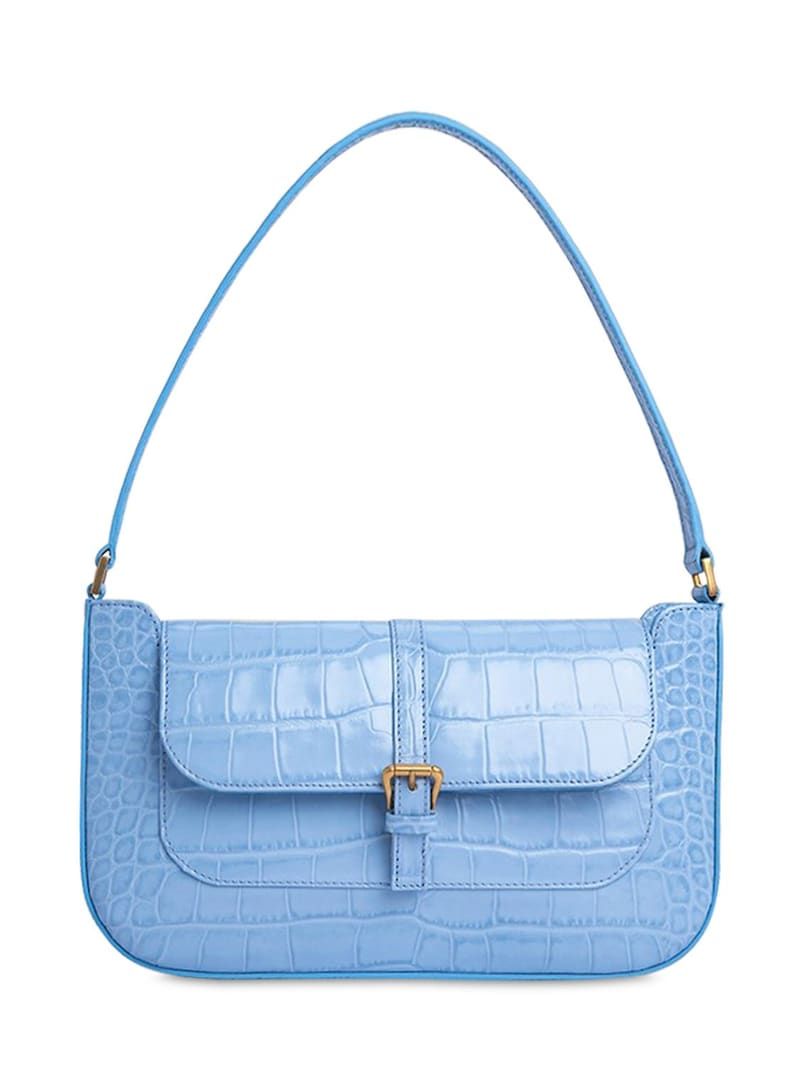 Blue, Product, Bag, Textile, White, Style, Luggage and bags, Shoulder bag, Denim, Aqua, 