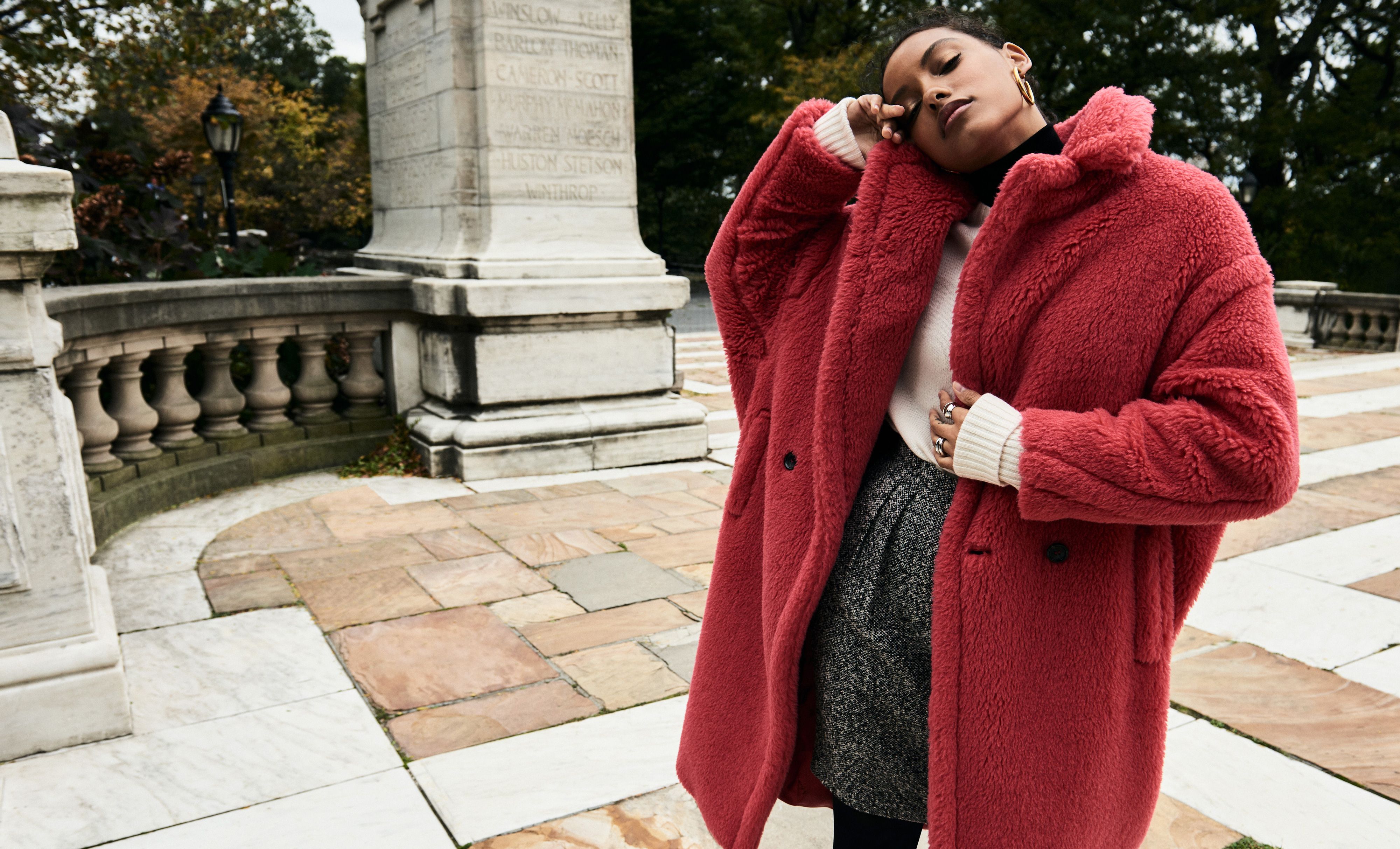 How to Style a Colorful Winter Coat - Max Mara Teddy Coat
