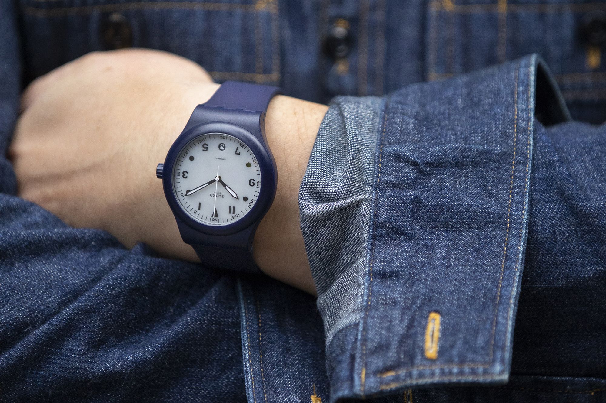 Swatch hodinkee blue sale