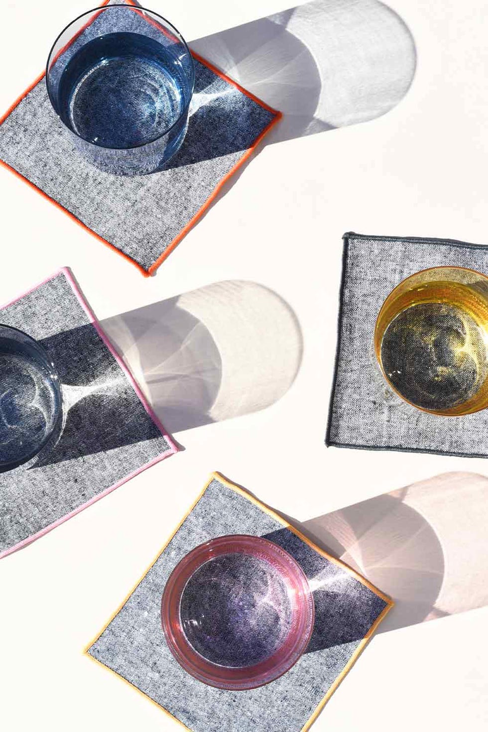 ‘rainbow chambray’ napkins, by atelier saucier