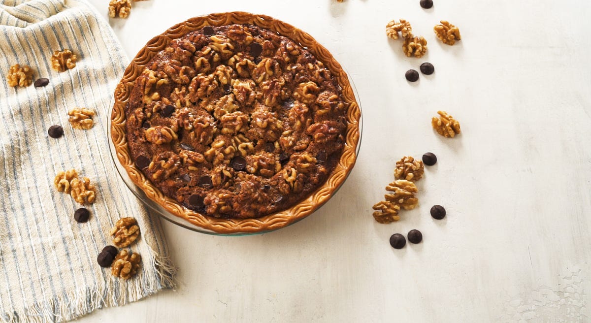 Video player poster image preview for Serve This Salted Chocolate Bourbon Walnut Pie At Your Next Party