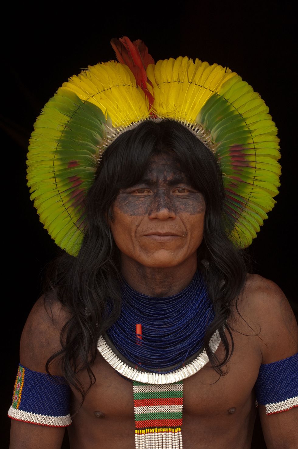 People, Tribe, Tribal chief, Yellow, Human, Headgear, Lei, Neck, Fashion accessory, Hat, 