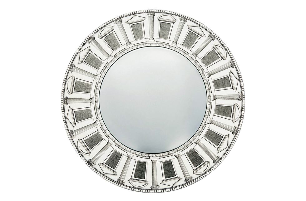 Mirror, Metal, Silver, Platinum, Circle, Oval, Fashion accessory, Tableware, Plate, 