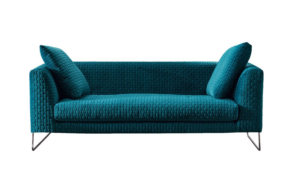 Furniture, Couch, Turquoise, Aqua, Teal, studio couch, Sofa bed, Loveseat, Armrest, Chair, 
