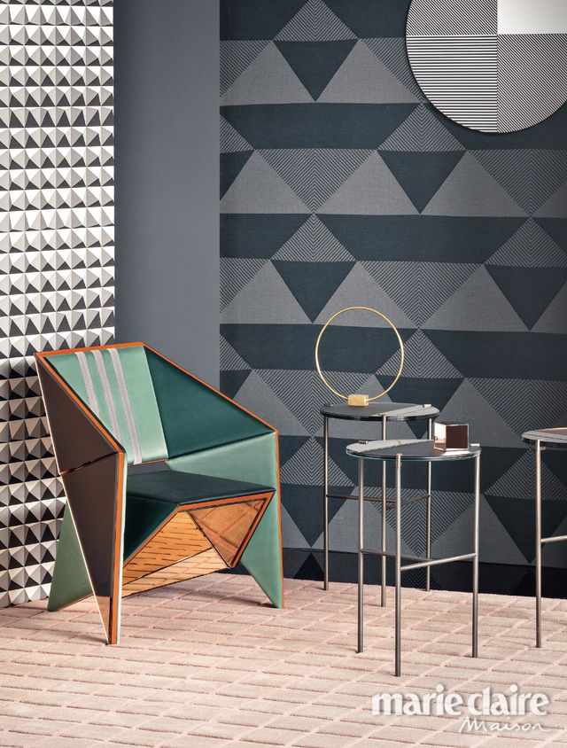 Furniture, Table, Tile, Wall, Room, Turquoise, Interior design, Floor, Design, Wallpaper, 