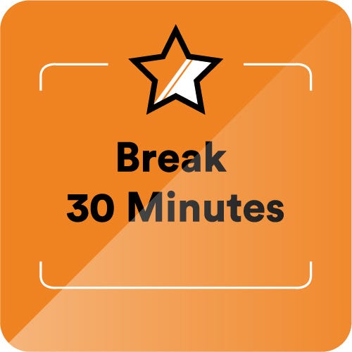 Orange, Line, Font, break 30 minutes