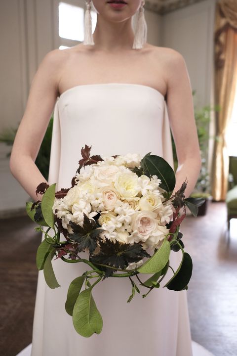 Bouquet, White, Dress, Photograph, Flower Arranging, Floristry, Bride, Wedding dress, Flower, Cut flowers, 